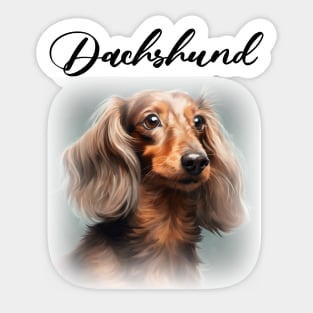 Brown Dachshund Long Hair Sticker